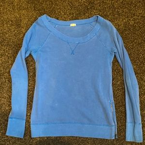 J.Crew Factory Blue Crewneck Sweatshirt Size XS with zipper detail